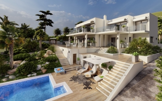 V-4072 PROJEKT: Neubau Luxus Villa mit traumhaftem Blick auf die Bucht von Santa Ponsa