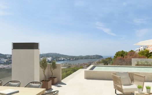 P-3109_3 PROJEKT! Penthouse mit privater Pool-Terrasse und Meerblick in neuem Apartmentkomplex in Santa Ponsa