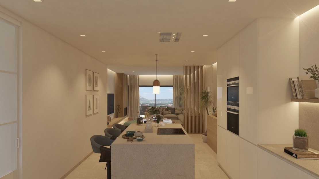 P-3109_3 PROJEKT! Penthouse mit privater Pool-Terrasse und Meerblick in neuem Apartmentkomplex in Santa Ponsa