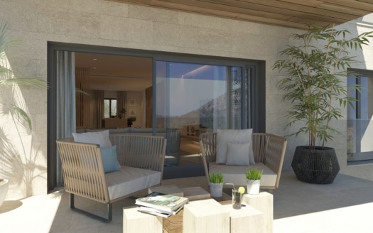 A-3109_3 PROJEKT! Luxus Apartment mit großer Terrasse und Teil-Meerblick in Santa Ponsa