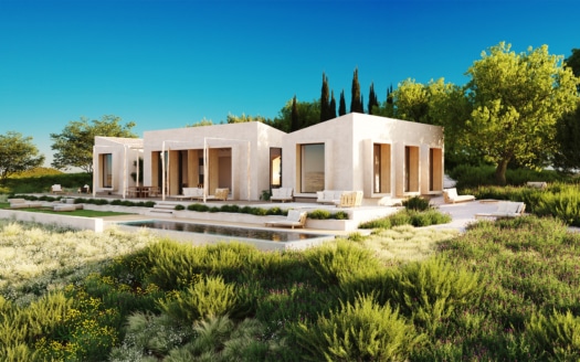 F-3973 PROJEKT! Neubau Finca mit Infinitypool und Panoramablick nahe Lloret de Vistalegre