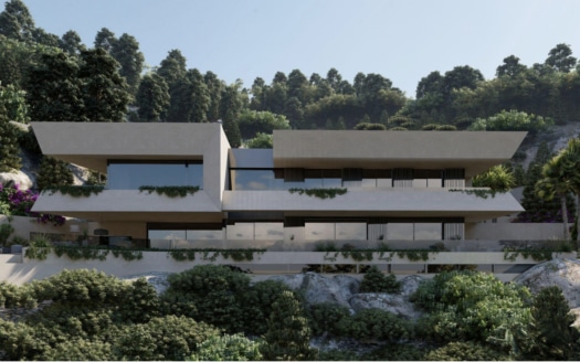 G-4111 PROJEKT! Meerblick Grundstück in Son Vida mit Projekt für eine exklusive Villa in ruhiger Lage