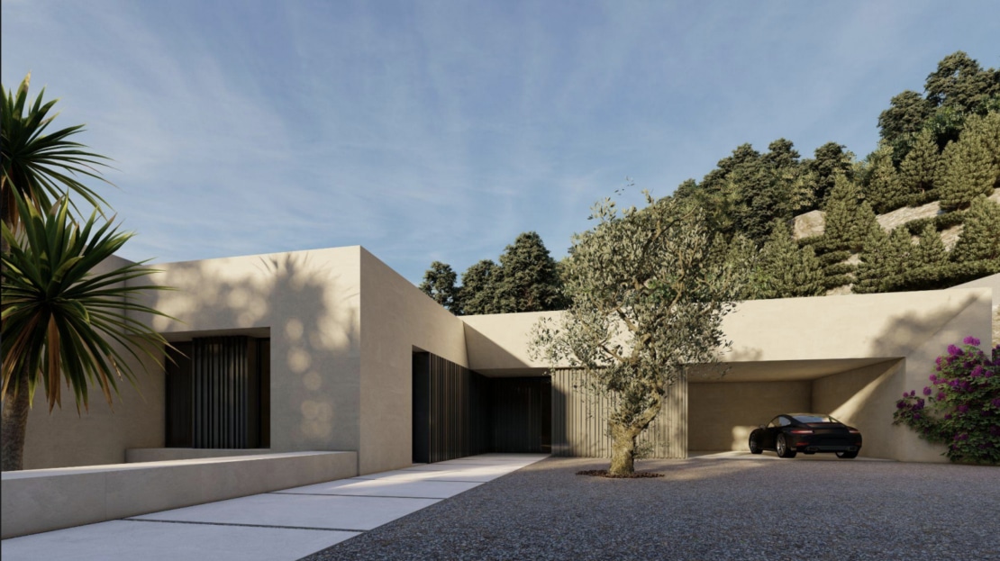 G-4111 PROJEKT! Meerblick Grundstück in Son Vida mit Projekt für eine exklusive Villa in ruhiger Lage