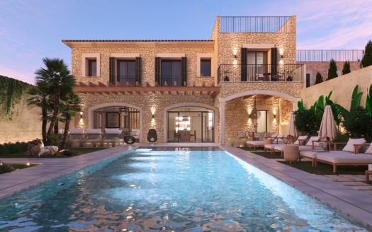 D-4687 Luxus Dorfhaus in Ses Salines im Finca-Stil mit großer Pool Terrasse