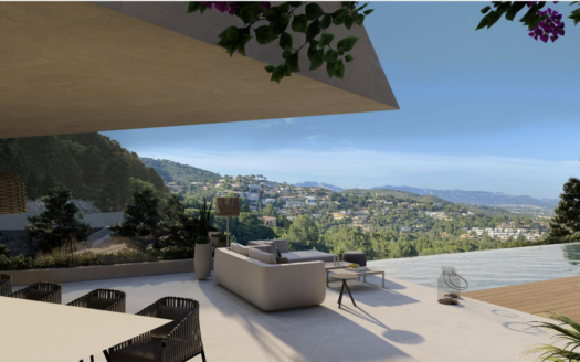 G-4111 PROJEKT! Meerblick Grundstück in Son Vida mit Projekt für eine exklusive Villa in ruhiger Lage