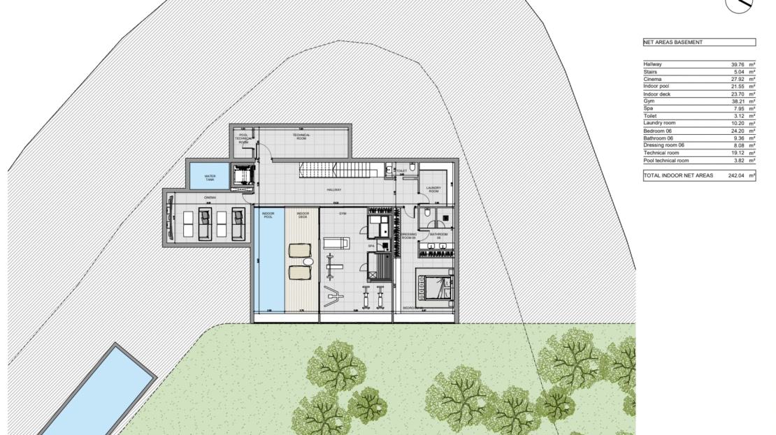 G-4111 PROJEKT! Meerblick Grundstück in Son Vida mit Projekt für eine exklusive Villa in ruhiger Lage