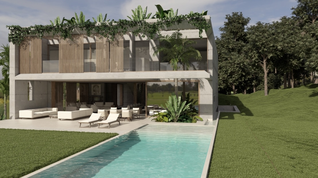 V-4670-121 PROJEKT! Beeindruckende Luxus Villa in Bendinat mit Blick auf den Golfplatz und das Meer