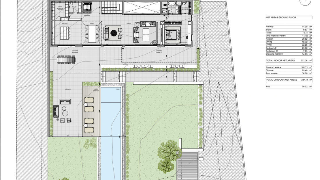 G-4109 PROJEKT! Bau-Grundstück in Son Vida mit Projekt für eine Luxus Designer Villa