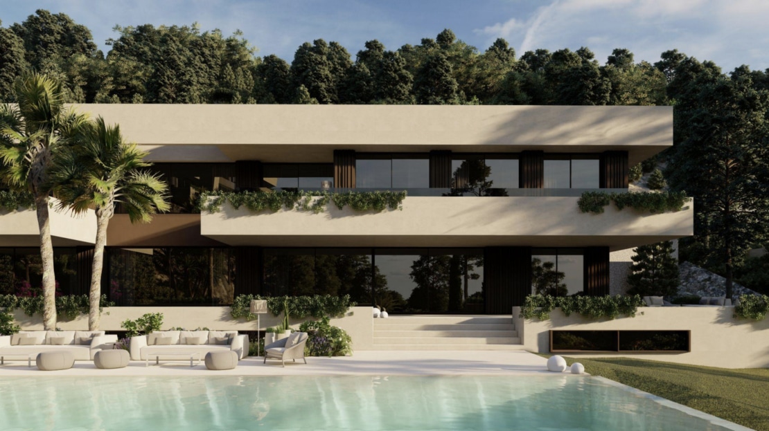 G-4110 PROJEKT! Grundstück in Son Vida mit Projekt für eine exklusive Villa mit herrlichem Ausblick