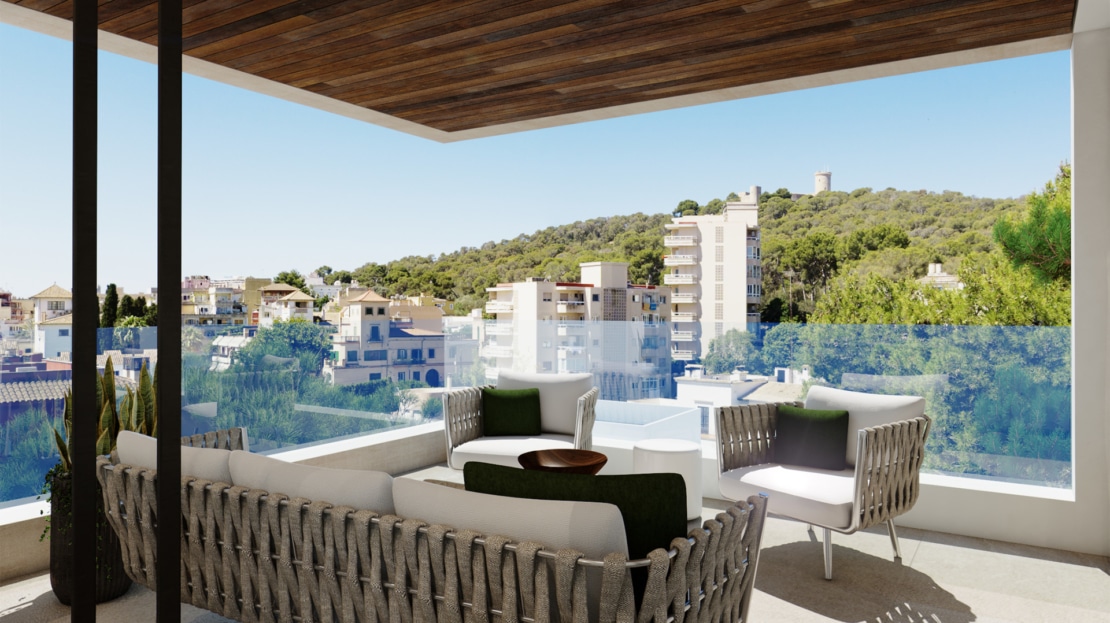 A-2952_6 PROJEKT! Traumhaftes Neubau-Apartment mit Terrasse in Son Armadams - Palma Zentrum