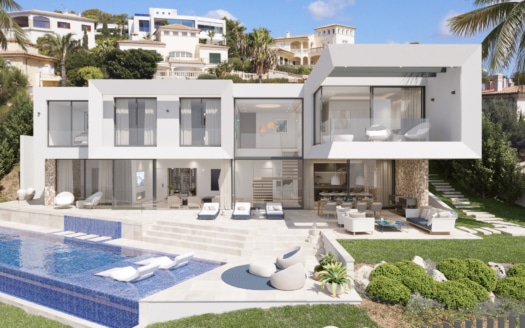 V-4802 Fantastische Villa in Nova Santa Ponsa mit atemberaubendem Panorama-Meerblick