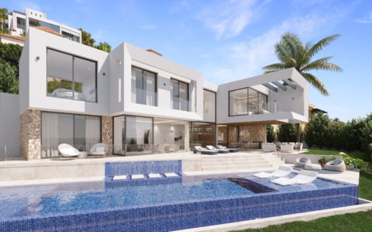V-4802 Fantastische Villa in Nova Santa Ponsa mit atemberaubendem Panorama-Meerblick